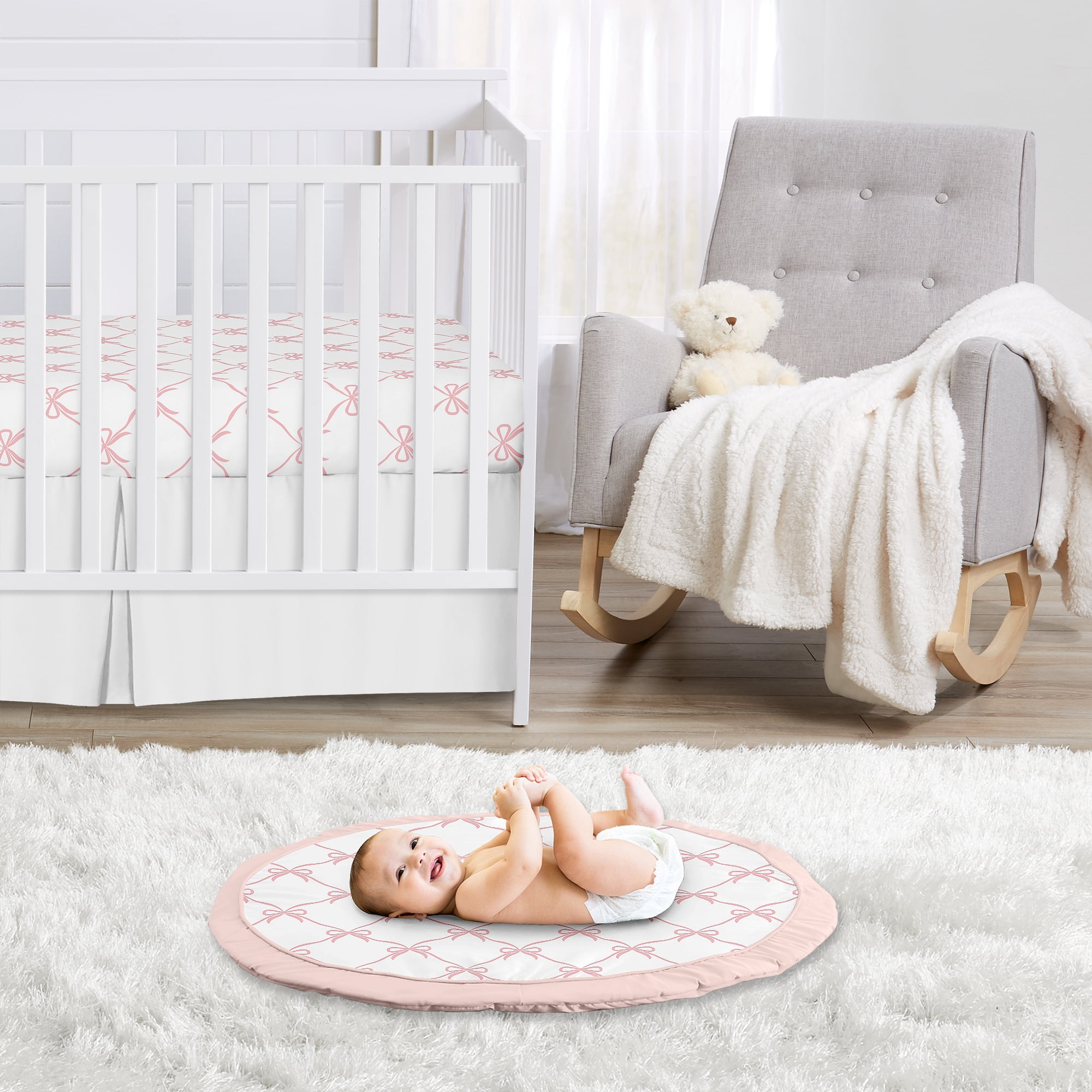 Sweet Jojo Designs Ballerina and Ballet Bows Girl Baby Tummy Time Play Mat