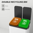 thumbnail image 4 of HOMCOM Kitchen Garbage Bin, 2 x 7.9 Gal Trash Can with Foot Pedal, White, 4 of 10