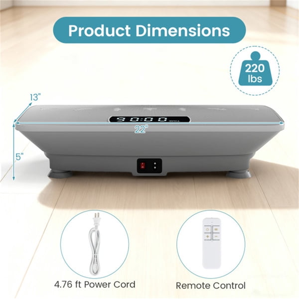 Angel Sar Vibration Plate Exercise Machine with Remote Control, Bluetooth, 10 Speed Levels, 440 lb Capacity
