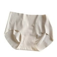 thumbnail image 2 of HUPOM Seamless Underwear For Women Womens Silk Panties Medium waist Elastic Waist Solid Thong White L, 2 of 3