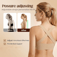 thumbnail image 6 of IQOGKRN Wireless Wide-Strap Bra Seamless Back-Smoothing Full Coverage Posture Bra Women Front Closure Crisscross Back Wireless Corrector Support Push Up Bralette Beige L, 6 of 7