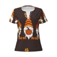 thumbnail image 3 of Naloa Fall Gnomes Print T-Shirts Short Sleeve V Neck Tees for Women Fashion Tops Trendy Lightweight Soft Casual Summer Outfits Clothes, 3 of 5