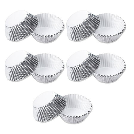

Robot-GxG 100 Pieces Cupcake Paper Liners Mini Non-Stick Muffin Baking Molds DIY Pastry Chocolate Home Kitchen Bakeware Silver