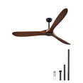 thumbnail image 1 of KFFKFF 72 Inch Ceiling Fan without Light, 6-Speed Remote Control, 3-Wood-Blade, Reversible DC Motor, Modern Low Profile Flush Mount Exterior Fan for Bedroom, 1 of 9