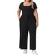 thumbnail image 2 of Conjunto de dos piezas para mujer de tallas grandes Agnes Orinda, con escote cuadrado, mangas cortas y pantalones, ajuste casual, 4X, negro, 2 of 6