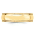 thumbnail image 3 of 14k Yellow Gold 6mm Lightweight Milgrain Half Round Wedding Band Size 11.5, 3 of 4