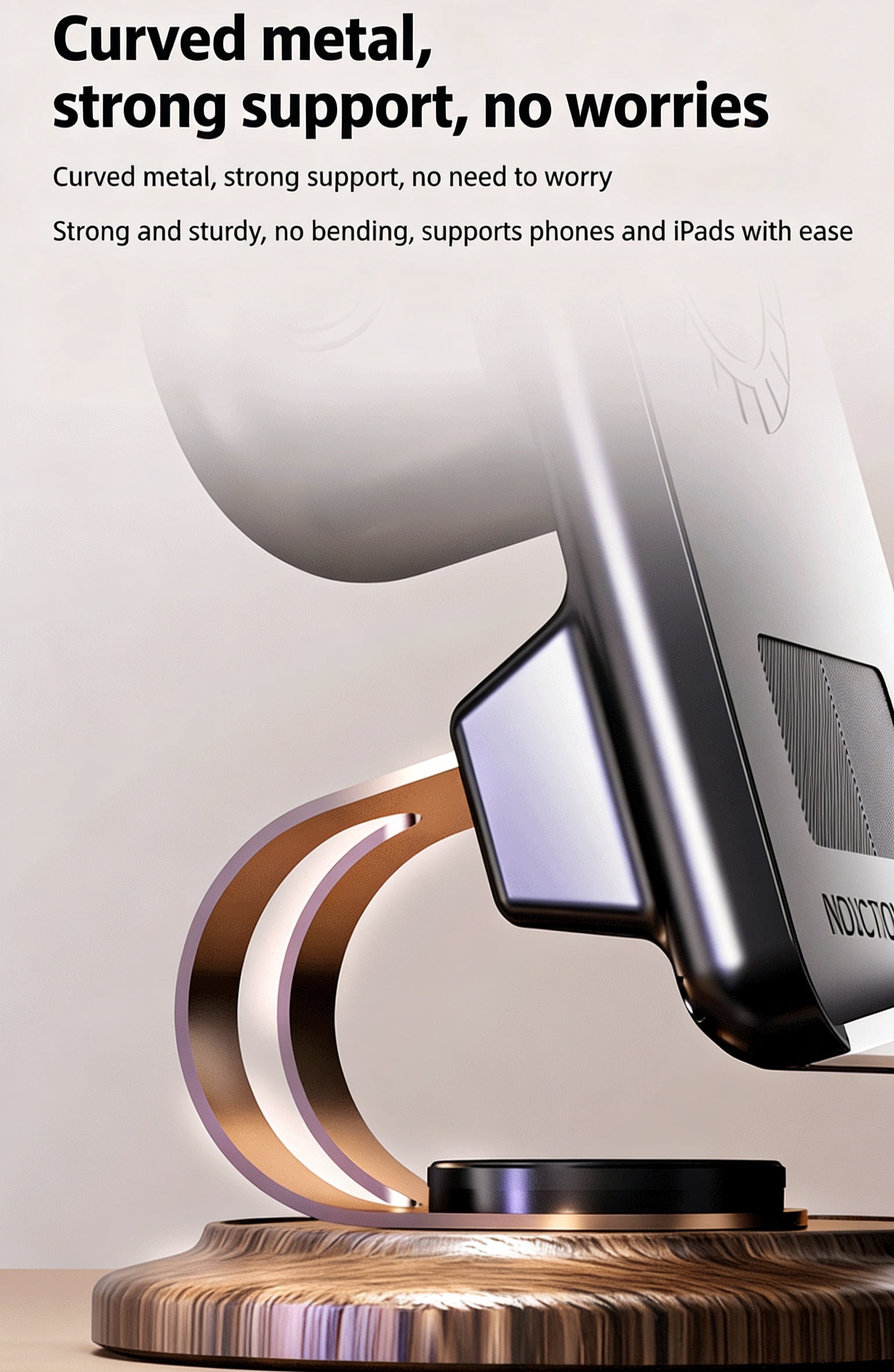 Wireless Induction Speaker with 360° Rotating Phone Stand, No Bluetooth Required, Universal Desktop Phone Holder & Sound Amplifier