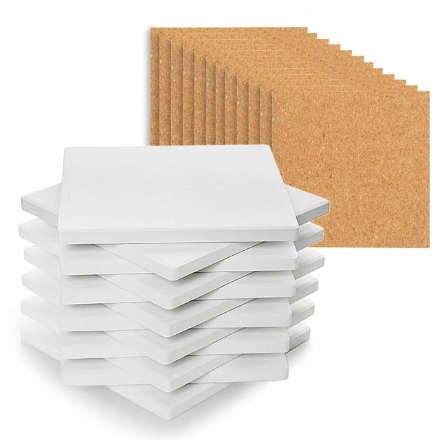 Baldosas de cerámica Craft Coymos para pintar, 12 unidades, color blanco