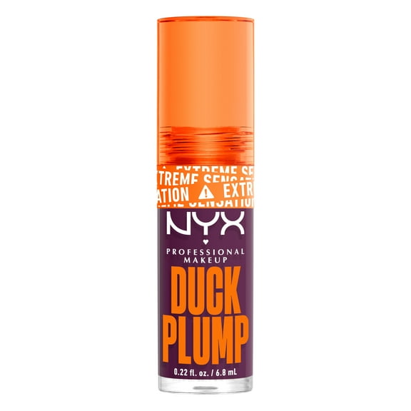 NYX PROFESSIONAL MAKEUP Duck Plump High Pigment Plumping Lip Gloss with Spicy Ginger, Vegan Lip Makeup - Pure Plump (Sangria Purple)