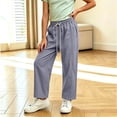 thumbnail image 2 of Loopsun Kids Girls Pants 5 to 16 Years Striped Drawstring High Waist Cargo Trousers, 2 of 5