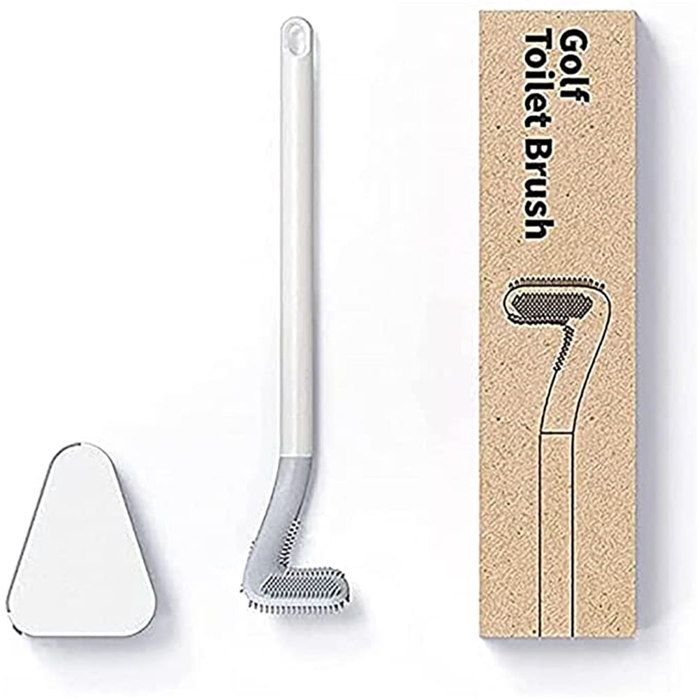 Kepooman 360°Flexible Deep Cleaning Silicone Toilet Bowl Brush, Long Handle Toilet Brush Head Toilet Cleaner Brush, Wall Mounted Without Drilling Quick Drying with Wall Hooks Sticky Hooks, White Kepooman 360°Flexible Deep Cleaning Silicone Toilet Bowl Brush, Long Handle Toilet Brush Head Toilet Cleaner Brush, Wall Mounted Without Drilling Quick Drying with Wall Hooks Sticky Hooks, White