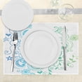 thumbnail image 3 of Ambesonne Flowers Place Mats Set of 4, Ombre Sketchy Floral, Standard Size, Turquoise White, 3 of 6
