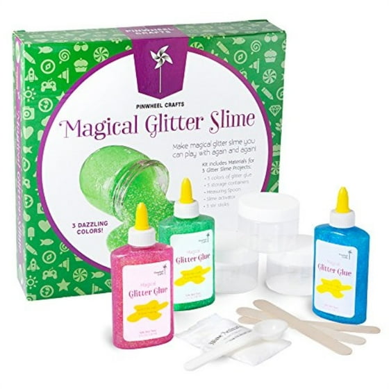 Pinwheel Crafts Glitter Slime Kit Diy Magic Includes 3 Pinwheel Crafts Glitter Slime Kit Diy Magic Includes 3 Colors Glue Activator Storage Containers And Recipes Fo Com