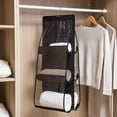 thumbnail image 2 of MesaSe Purses Hanger Hanging Handbag Organizer Bags Storage Holder Breathable & Soft Foldable Dust-Proof Holder Bag Wardrobe Closet with 6 Larger Pockets, 2 of 5