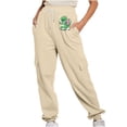 thumbnail image 2 of Women's Athletic Running Pants With Pocket Elastic Waist for Workout Summer Fall​​, 2 of 8