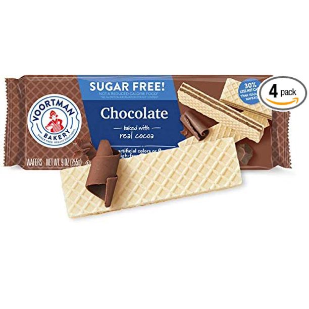 Voortman Bakery Sugar Free Chocolate Wafers 9 Oz Pack Of 4 Sugar Free Wafer Cookies Made With Real Cocoa No Artificial Colors Flavors Or High Fructose Corn Syrup Walmart Com Walmart Com