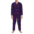 thumbnail image 3 of Lsque Colorful Snake Pattern Long Sleeve Pajama Set for Men - Soft 2-Piece Sleepwear and Loungewear Set with Pockets, Comfy Nightwear-Small, 3 of 7