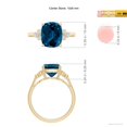 thumbnail image 5 of ANGARA Natural 3.2 ct London Blue Topaz Ring with Diamonds in 14K Yellow Gold for Women (Size-10x8mm) | November Birthstone, Anniversary, Jewelry Gift for Women | Natural London Blue Topaz Ring, 5 of 10