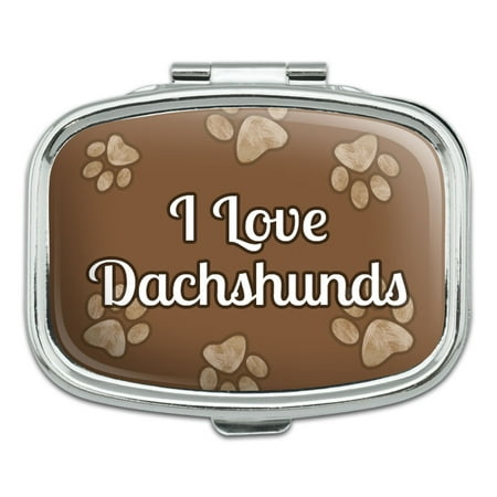 - I Love Heart Dogs - Dachshunds - Rectangle Pill Box