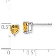 thumbnail image 4 of 14k White Gold Heart Citrine Earrings - 5.6mm, 4 of 6