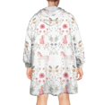 thumbnail image 2 of Wearable Oversized Blanket,Floral Princess Unicorn Pattern Wearable Blanket Hoodie for Adults,Cozy Hooded Blankets with Super Pockets,Super Warm Fuzzy Pullover for Women & Men, 2 of 6