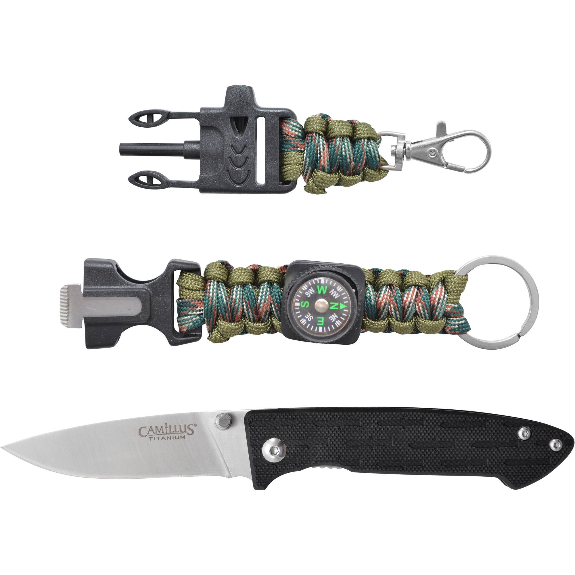 Camillus Folding Pocket Clip Knife and Survival Keychain - Walmart.com