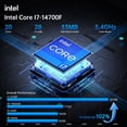 thumbnail image 3 of Thdeukoty Mini Gaming PC, 14Th Intel Core I7-14700F(Up to 5.4GHz) 20 Cores 32 Threads, Desktop Computer With RTX4060, Win11 Pro/64G DDR5 RAM/2T M.2 SSD/WiFi6E/8K@60Hz Four Display, 3 of 11