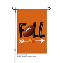 JOOCAR Football and Pumpkin Linen Garden Flag for Fall Autumn Home Outdoor Garden Yard Door Decor 12x18 inch
