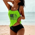 thumbnail image 2 of Moxiu Womens Patriotic Tankini Bathing Suits American Flag Graphic T-Back Top with Shorts Two Piece Swimwear Ruched Modest Swimsuits 2025 Green,XXL, 2 of 5