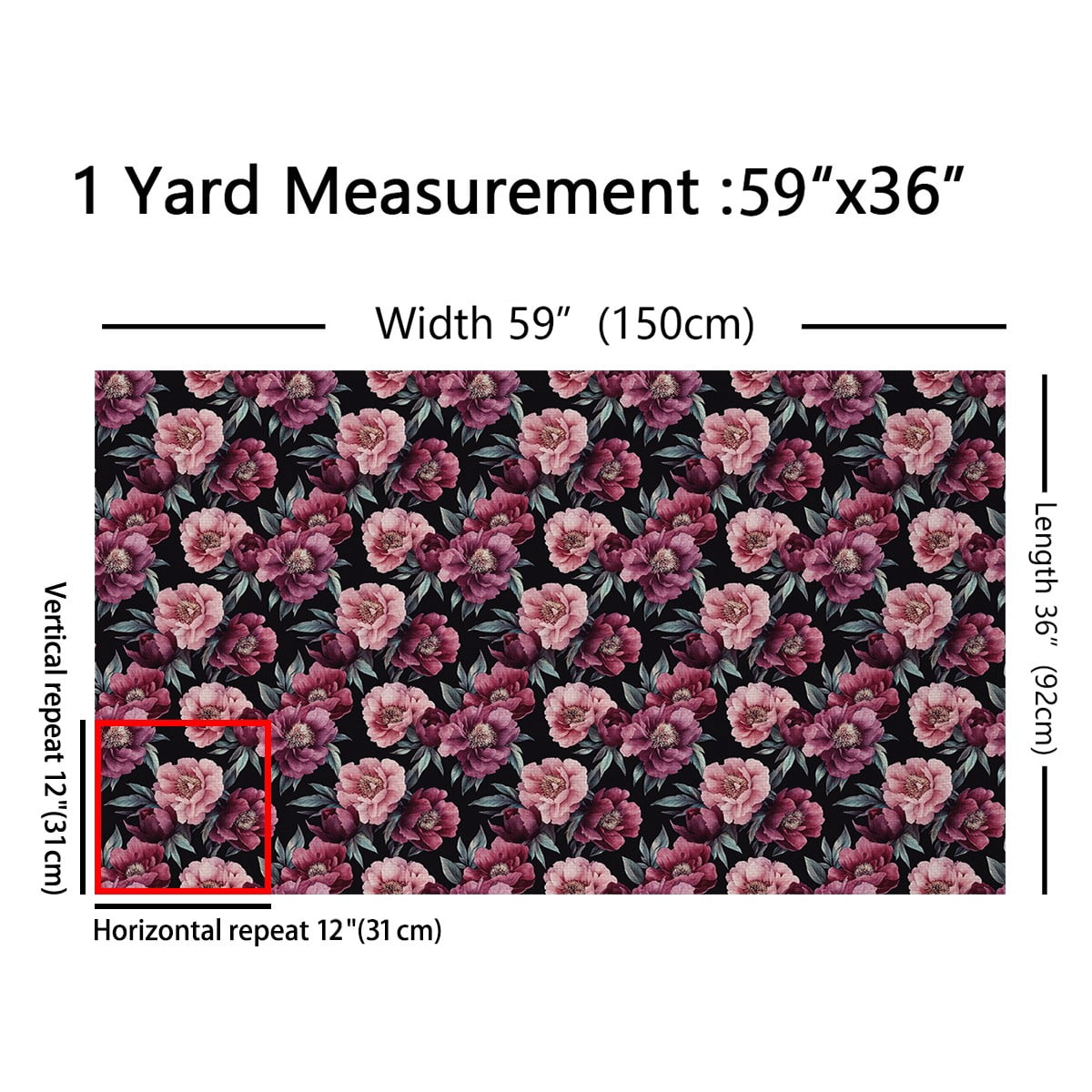 Feelyou Vintage Flower Kids Fabric by the Yard 1 Yard, Mid Century Room Decor Fabric by the Yard, Rustic Mandala Floral Fabric for Sewing, Luxury Bedroom Decor