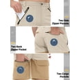 thumbnail image 6 of Pdbokew 6-Zipper Pocket Men's Hiking Shorts - Quick-Dry & Durable Outdoor Climbing Shorts with Contrast Color Design Lightkhaki XL, 6 of 8