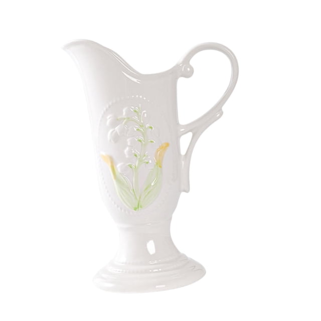 Jarrón de cerámica estilo granja, elegante jarra de leche vintage, decoración para el hogar, estantería, mesa, cocina, sala de estar.