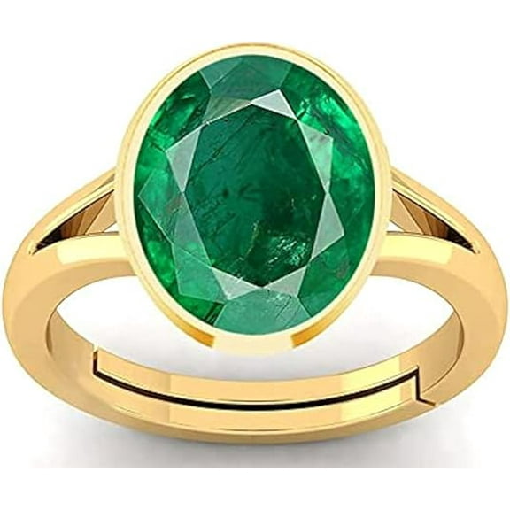 Natural Emerald Panna Stone 8.40 Carat Carat Jewelry Gold Plated 22k ring for Men Or Women's Untreated Unheated gemstone