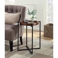 thumbnail image 2 of Convenience Concepts Table d'Appoint Plateau Rond Nordic en Noyer Foncé et Noir, 2 of 7