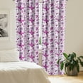 thumbnail image 2 of Ambesonne Butterfly Curtains, Purple Color Fauna, Pair of 28"x95", Purple White, 2 of 5