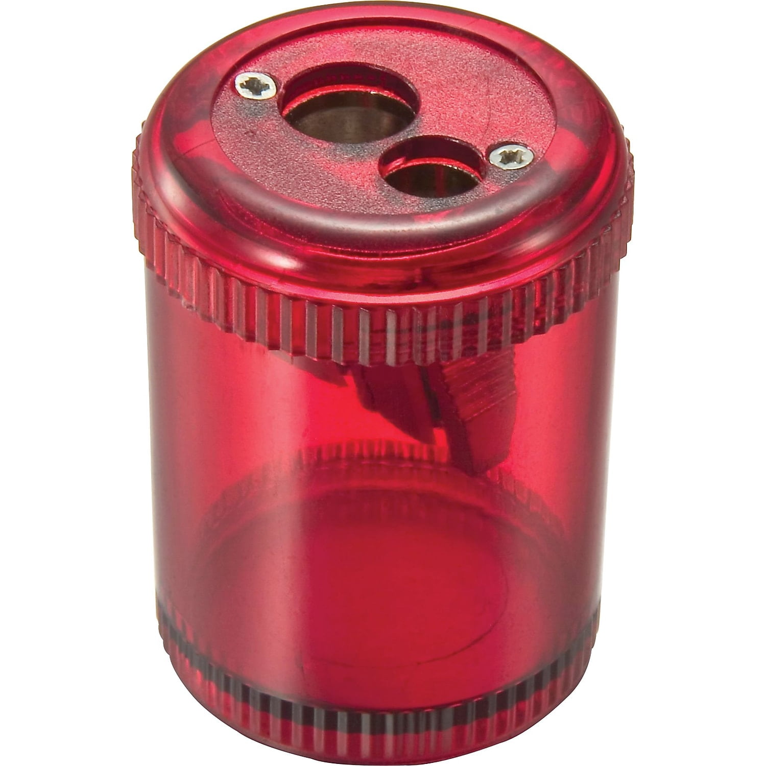 OIC, OIC30240BX, Double Barrel Pencil/Crayon Sharpener - 8/BX, 8 / Box, Translucent Red