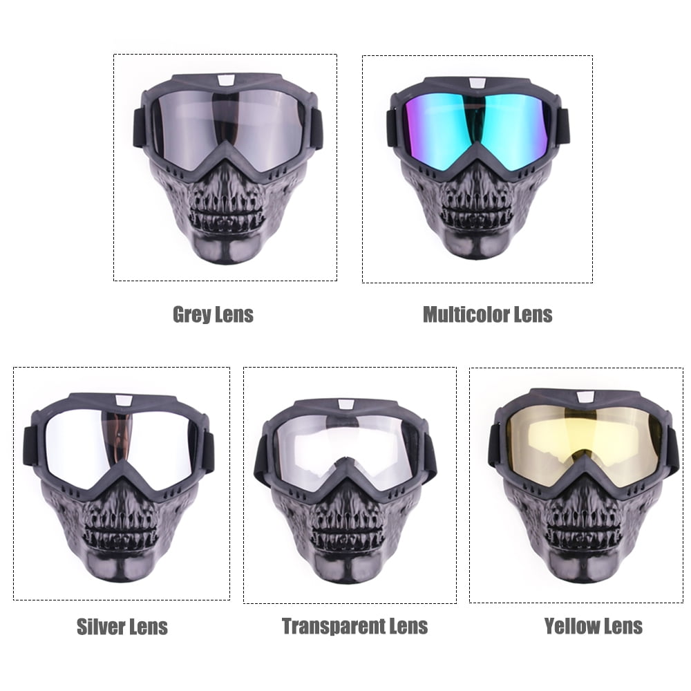 Outdoor Cool Skull Goggles Mask UV Protection Lens Motorcycle Riding