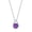 February-Genuine Amethyst, variant on Pear-Shaped with Center Round 5.5mm Birthstone White Topaz 16+2” Dainty Necklace Sterling Silver Jewelry for Women or Teens (L-10.6mm x W-7.3mm)