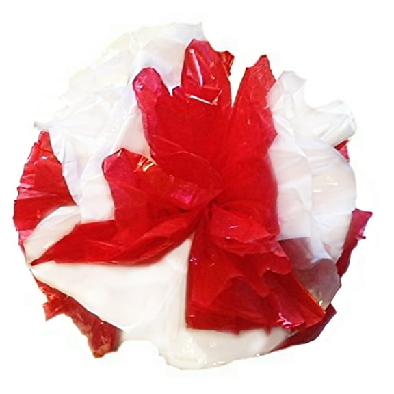 12 Plastic Flower Poms with Suction Cups Car/Limo Decoration Deco-Puffs - red and white mix
