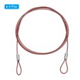 thumbnail image 3 of Uxcell 3.3Ft Safety Cable Lock Steel Stage Lighting Security Wire Rope, Red 4 Pack, 3 of 6