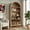 Natural, variant on Joywind 69" 5-Tier Wood Arched Bookcase with Power Outlets, Modern Farmhouse Bookshelf for Living Room, Brown