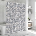 thumbnail image 6 of Xipuska Blue Floral Shower Curtain - Water Repellent Fabric Shower Curtains Washable, Farmhouse Vintage Flower Leaf Botanical Decorative Polyester Cloth Bathroom Curtains Modern Bath Decor 72"x78", 6 of 6