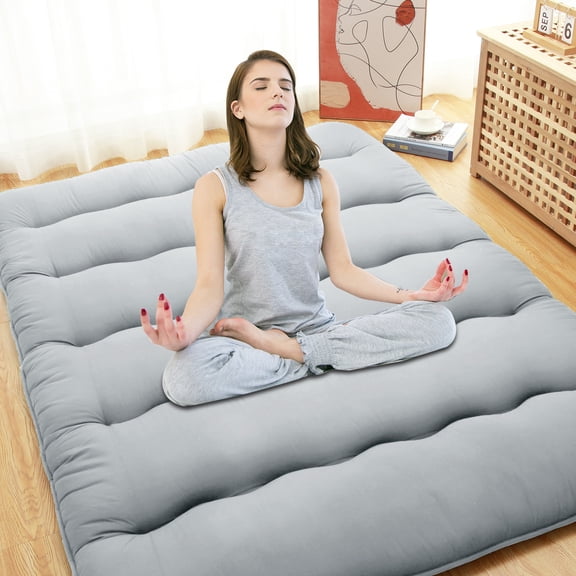 Rugerasy Japanese Floor Futon Mattress, Folding Futon Mattress Sleeping Mattress Pad, Tatami Mat, Roll Up Camping Mattress