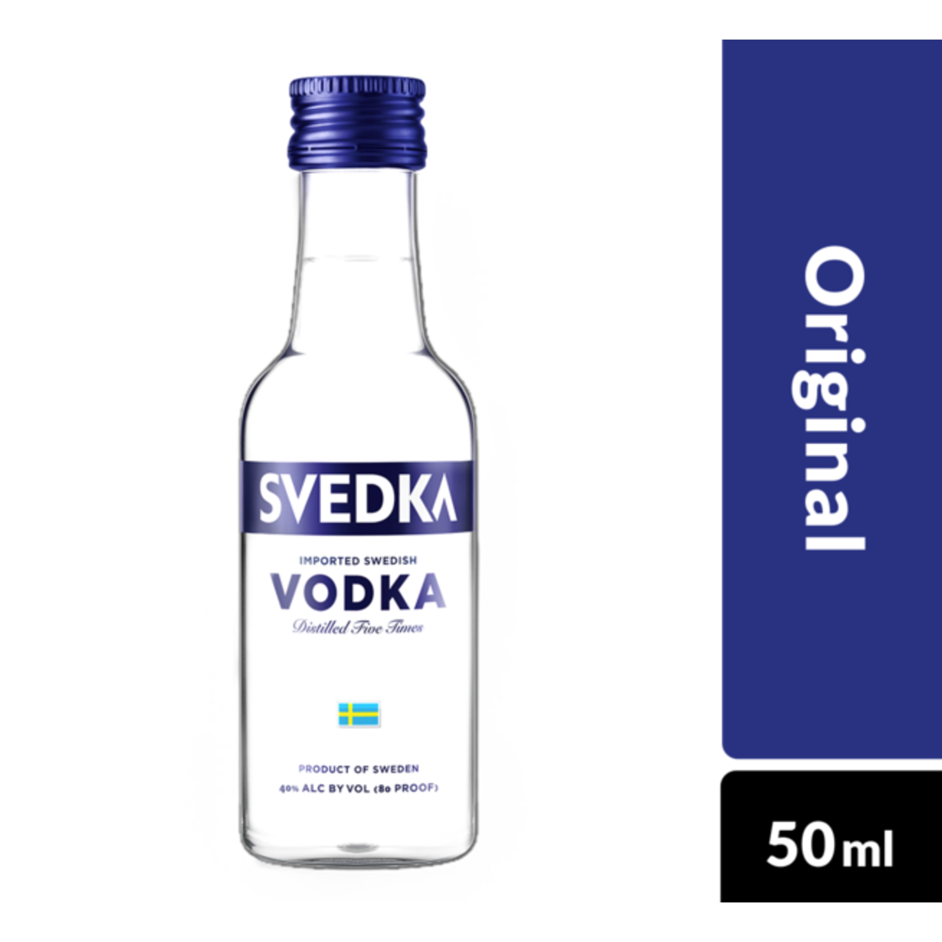 SVEDKA Vodka, 50 mL Mini Plastic Bottle, 80 Proof