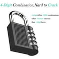 thumbnail image 3 of Daiosportswear 2PCS Combination Padlock Long Shackle Lock 4 Digit Resettable Combination Lock, 3 of 3