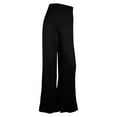 thumbnail image 4 of RYRJJ Women's Stretchy Wide Leg Palazzo Lounge Pants Elegant Casual Comfy High Waist Solid Color Yoga Work Pants Trousers(Black,L), 4 of 8