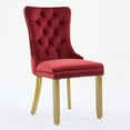 thumbnail image 5 of 2 Pieces Luxury Velvet Dining Chairs with Wood Legs Tufted Back Modern Seating for Kitchen, Bedroom & Living Room, 5 of 13