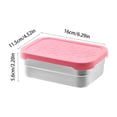 thumbnail image 3 of Lunch Bento Boîte à en Acier Inoxydable avec Couvercle en Silicone, Contenant de Rangement Alimentaire Réutilisable et Étanche pour la Préparation des Repas, 16 x 11,5 x 5,6 cm, Bleu/ Rose/ Violet/orange, Lot de 1, 3 of 6