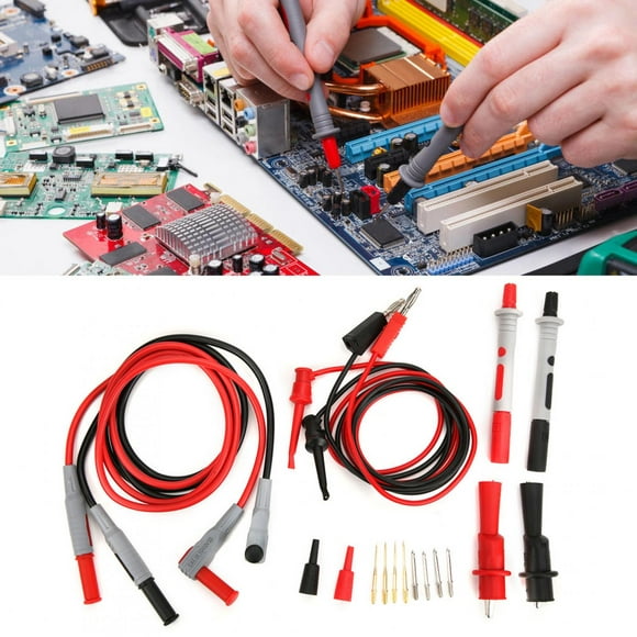 Fugacal Test Kits Set, Meter Test Leads Electrical Tester Kit Power Probe Set Tester Kit P1308B Test Kit Banana Plug To Test Hook Cable Probe Test Clip Set