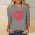 thumbnail image 4 of Gamivast Valentine Shirt for Women Cute Love Heart 3/4 Sleeve Casual Tee Tops Casual Loose Crew Neck Trendy Thsirts Holiday Tunic Pullover Spring Outfit, 4 of 6